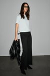 COLENA Kadın Organik Pamuklu Bisiklet Yaka Oversize Fit Kısa Kollu Gri T-Shirt