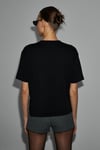COLENA Kadın Organik Pamuklu Bisiklet Yaka Oversize Fit Kısa Kollu Siyah T-Shirt