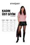 COLENA Kadın Organik Pamuklu Bisiklet Yaka Oversize Fit Kısa Kollu Pembe T-Shirt