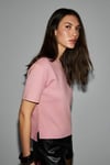 COLENA Kadın Organik Pamuklu Bisiklet Yaka Oversize Fit Kısa Kollu Pembe T-Shirt
