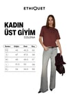 COLENA Kadın Organik Pamuklu Bisiklet Yaka Oversize Fit Kısa Kollu Kiremit Rengi T-Shirt