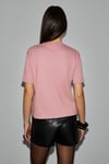 COLENA Kadın Organik Pamuklu Bisiklet Yaka Oversize Fit Kısa Kollu Pembe T-Shirt