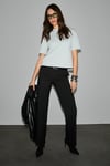 COLENA Kadın Organik Pamuklu Bisiklet Yaka Oversize Fit Kısa Kollu Gri T-Shirt