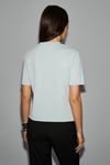 COLENA Kadın Organik Pamuklu Bisiklet Yaka Oversize Fit Kısa Kollu Gri T-Shirt