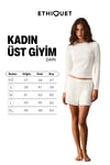DARI Kadın Yumuşak Ve Esnek Kumaşlı Yuvarlak Yakalı Vucuda Oturan Uzun Kollu Ekru T-Shirt