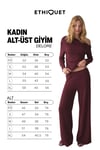 DELORE Kadın Yumuşak Ve Esnek Kumaşlı Asimetrik Yakalı Drape Detaylı Bordo Alt-Üst Takım