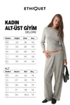 DELORE Kadın Yumuşak Ve Esnek Kumaşlı Asimetrik Yakalı Drape Detaylı Grimelanj Alt-Üst Takım