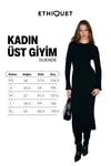 DUENDE Kadın Yuvarlak Yaka Çizgi Desenli Slim Fit Triko Siyah Elbise