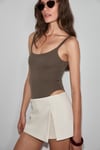 ELVENA Kadın Yumuşak Ve Esnek Kumaşlı Organik Pamuklu Çıtçıtlı Haki Body Suit