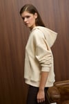 ELYRA Kadın Oversize Dikiş Detaylı Kapüşonlu Vizon Sweatshirt