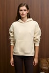 ELYRA Kadın Oversize Dikiş Detaylı Kapüşonlu Vizon Sweatshirt