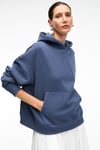ELYRA Kadın Oversize Dikiş Detaylı Kapüşonlu Lacivert Sweatshirt