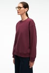 ESME Kadın Oversize Yuvarlak Yakalı Kol Ucu Ve Etek Ucu Manşetli Bordo Sweatshirt
