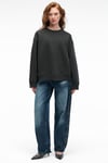 ESME Kadın Oversize Yuvarlak Yakalı Kol Ucu Ve Etek Ucu Manşetli Antrasit Sweatshirt