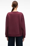 ESME Kadın Oversize Yuvarlak Yakalı Kol Ucu Ve Etek Ucu Manşetli Bordo Sweatshirt