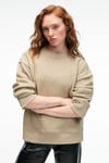 ESME Kadın Oversize Yuvarlak Yakalı Kol Ucu Ve Etek Ucu Manşetli Taş Rengi Sweatshirt