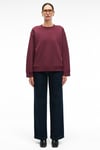 ESME Kadın Oversize Yuvarlak Yakalı Kol Ucu Ve Etek Ucu Manşetli Bordo Sweatshirt