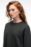ESME Kadın Oversize Yuvarlak Yakalı Kol Ucu Ve Etek Ucu Manşetli Antrasit Sweatshirt