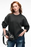 ESME Kadın Oversize Yuvarlak Yakalı Kol Ucu Ve Etek Ucu Manşetli Antrasit Sweatshirt