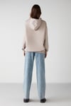 Establıshed Kadın Oversize Organik Pamuklu İçi Polarlı Kapşonlu Vizon Sweatshirt