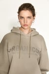 ETROPUS Kadın Organik Pamuklu İçi Polarlı Oversize Vizon Sweatshirt