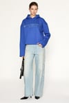 ETROPUS Kadın Organik Pamuklu İçi Polarlı Oversize Mavi Sweatshirt