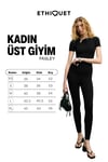 FASLEY Kadın Yumuşak Ve Esnek Kumaşlı Toka Detaylı Slim Fit Siyah Bluz
