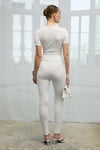 FASLEY Kadın Yumuşak Ve Esnek Kumaşlı Toka Detaylı Slim Fit Ekru Bluz