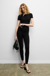 FASLEY Kadın Yumuşak Ve Esnek Kumaşlı Toka Detaylı Slim Fit Siyah Bluz