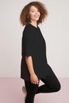 GABRİELLE Örme Slim Siyah Tekli Büyük Beden T-shirt