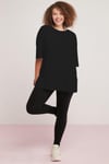 GABRİELLE Örme Slim Siyah Tekli Büyük Beden T-shirt