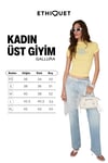 GALLURA Kadın Yumuşak Ve Esnek Kumaşlı Baskı Detaylı Yuvarlak Yakalı Kısa Kol Sarı T-Shirt