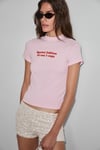 GALLURA Kadın Yumuşak Ve Esnek Kumaşlı Baskı Detaylı Yuvarlak Yakalı Kısa Kol Pembe T-Shirt