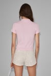 GALLURA Kadın Yumuşak Ve Esnek Kumaşlı Baskı Detaylı Yuvarlak Yakalı Kısa Kol Pembe T-Shirt