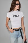 GALLURA Kadın Yumuşak Ve Esnek Kumaşlı Baskı Detaylı Yuvarlak Yakalı Kısa Kol Beyaz T-Shirt