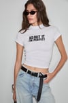 GALLURA Kadın Yumuşak Ve Esnek Kumaşlı Baskı Detaylı Yuvarlak Yakalı Kısa Kol Beyaz T-Shirt