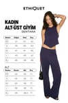 GENTIANA Kadın Halter Yakalı Asimetrik Etek Uçlu Ve Geniş Paçalı Mor Alt-Üst Takım