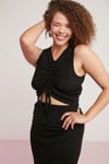 GLORİA Örme Slim Siyah Tekli Büyük Beden Body