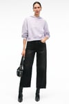 ISADORA Kadın Kapüşonlu Nakış Detaylı Regular Fit Crop Lila Sweatshirt