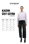 ISADORA Kadın Kapüşonlu Nakış Detaylı Regular Fit Crop Lila Sweatshirt