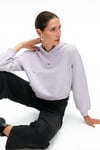 ISADORA Kadın Kapüşonlu Nakış Detaylı Regular Fit Crop Lila Sweatshirt