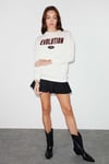 Ivory Kadın Oversize Ekru Sweatshirt