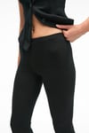 KALYYSIA Kadın Yüksek Bel Geniş Paçalı Slim Fit Siyah Pantolon