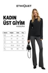 KISSORA Kadın Organik Pamuklu Yuvarlak Yaka Reglan Kol Uzun Kollu Relax Fit Antrasit Bluz