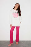 KYRA Örme Oversize Ekru  Sweatshirt