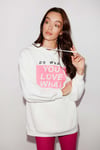 KYRA Örme Oversize Ekru  Sweatshirt