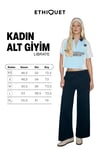 LIBRATE Kadın Organik Pamuklu Baskı Detaylı Çift Cepli Oversıze Lacivert Eşofman Altı