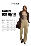 LILLESOL Kadın Fitilli Görünümlü Slim Fit Vücuda Oturan Havuz Yakalı Pamuklu Basic Vizon Atlet