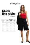 LILLESOL Kadın Fitilli Görünümlü Slim Fit Vücuda Oturan Havuz Yakalı Pamuklu Basic Kırmızı Atlet