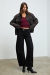 LILLESOL Kadın Fitilli Görünümlü Slim Fit Vücuda Oturan Havuz Yakalı Pamuklu Basic Bordo Atlet